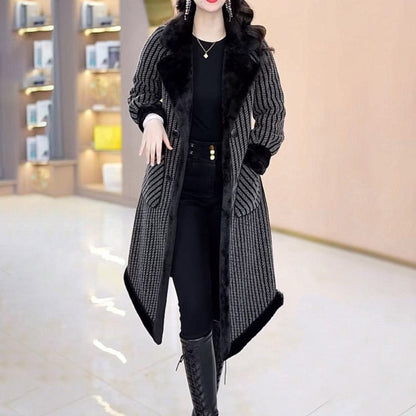 🔥NEW HOT SALE✨High Quality✨Women's Double Breasted Coat with Plush Lining