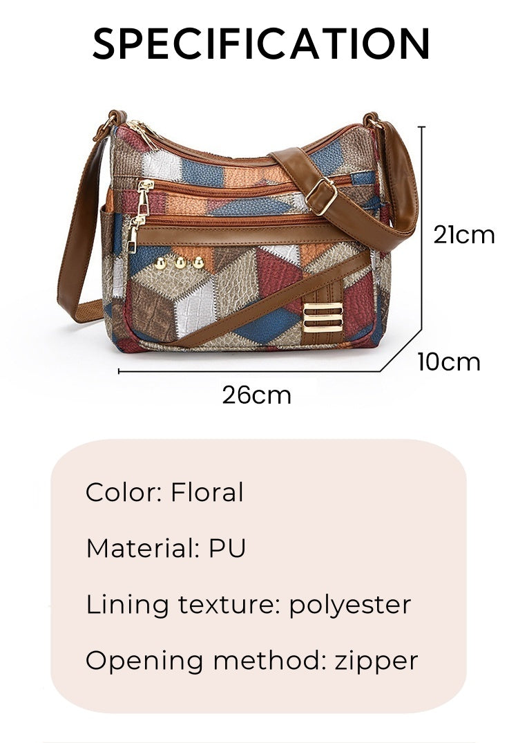 🔥New Fashion PU Soft Leather Color Matching Shoulder Bag👜