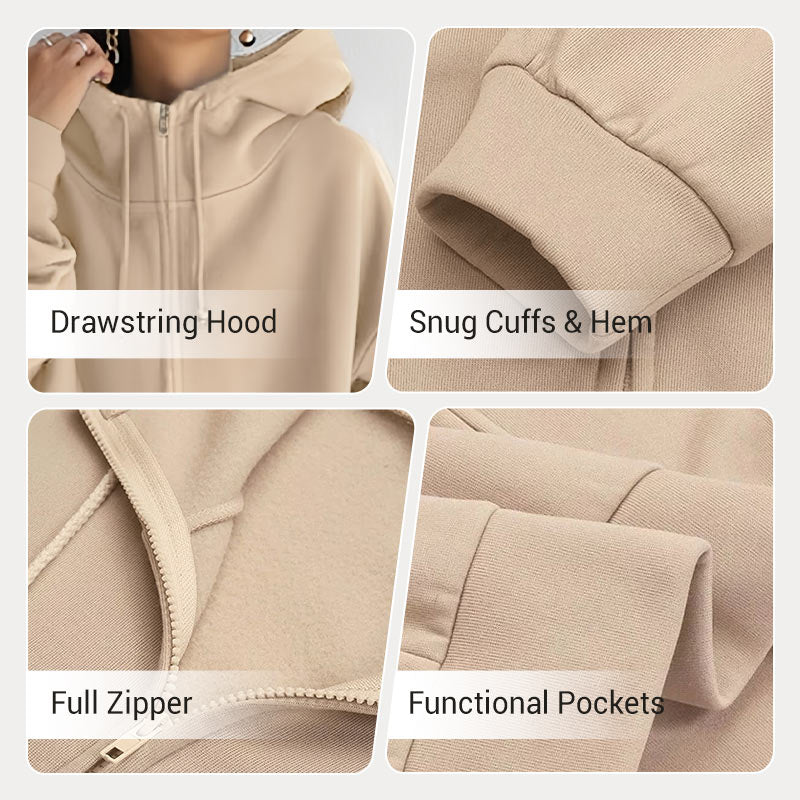 🔥Women's Autumn/Winter Zipper Hooded Sweater