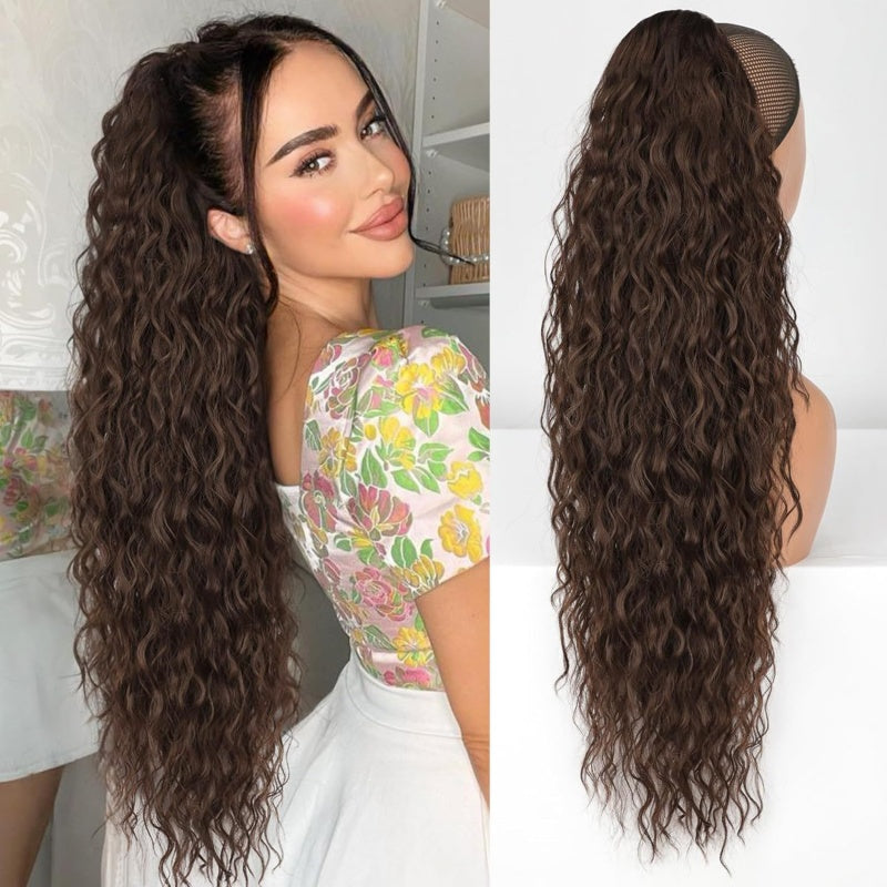 2025 HOT SALE🔥Curly Wavy Frizzy Hair Extension with Ponytail